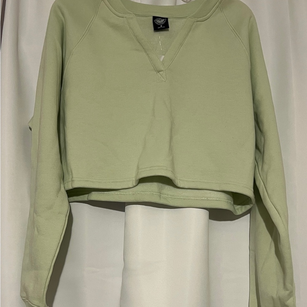 Women's Pacsun Green Cropped Sweatshirt